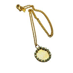 Vintage Rhinestone Music Token Necklace by Bee Charming (A1415)